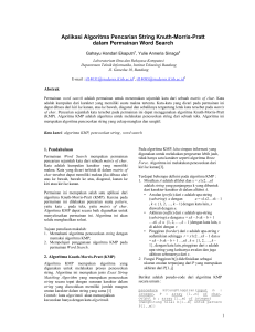 Aplikasi Algoritma Pencarian String Knuth-Morris