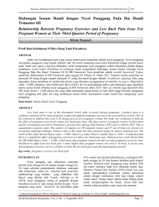 Hubungan Senam Hamil dengan Nyeri Punggung Pada Ibu Hamil