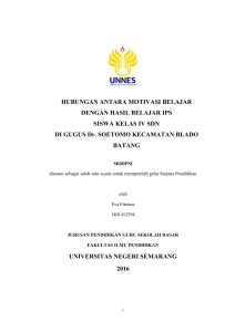 Hubungan Antara Motivasi Belajar dengan Hasil