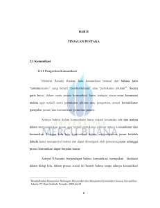 BAB II TINJAUAN PUSTAKA 2.1 Komunikasi 2.1.1 Pengertian