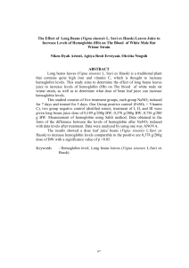 The Effect of Long Beans (Vigna sinensis L. Savi ex Hassk) Leaves