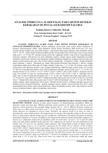 analisis timbulnya alarm palsu pada sistem deteksi