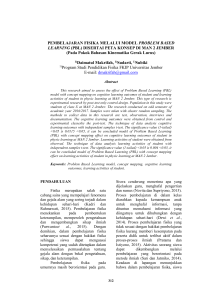 PEMBELAJARAN FISIKA MELALUI MODEL PROBLEM BASED