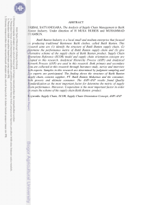 ABSTRACT DIQBAL SATYANEGARA. The Analysis of Supply Chain