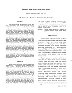 Dinamika Hara Nitrogen pada Tanah Sawah