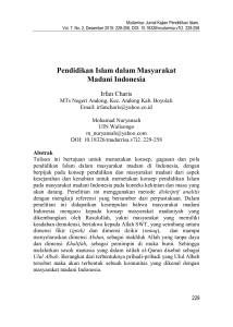 Pendidikan Islam dalam Masyarakat Madani Indonesia