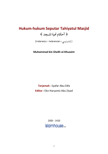 Hukum-Hukum Seputar Tahiyatul Masjid PDF