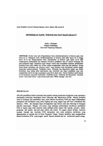 PENDIDlKAN SAINS, TEKNOLOGI DAN MASYARAKAT