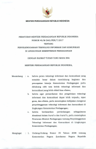 menteri perdagangan republik indonesia peraturan