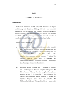 BAB V KESIMPULAN DAN SARAN 5.1 Kesimpulan Berdasarkan