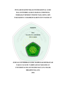 pengaruh komunikasi instruksional guru dalam pembelajaran