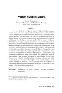 Problem Pluralisme Agama