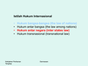 Istilah Hukum Internasional • Hukum bangsa