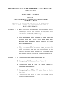 keputusan musyawarah dewan persekutuan masyarakat adat yei/sit