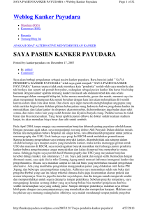 Weblog Kanker Payudara SAYA PASIEN KANKER PAYUDARA