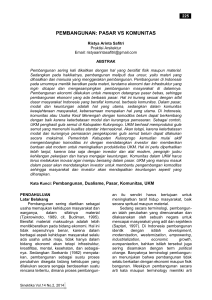 pembangunan: pasar vs komunitas - journal-ums