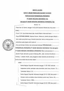 BERITA ACARA RAPAT UMUM PEMEGANG SAHAM