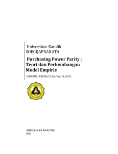 Purchasing Power Parity : Teori dan Perkembangan Model Empiris