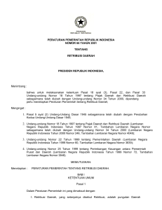 PERATURAN PEMERINTAH REPUBLIK INDONESIA