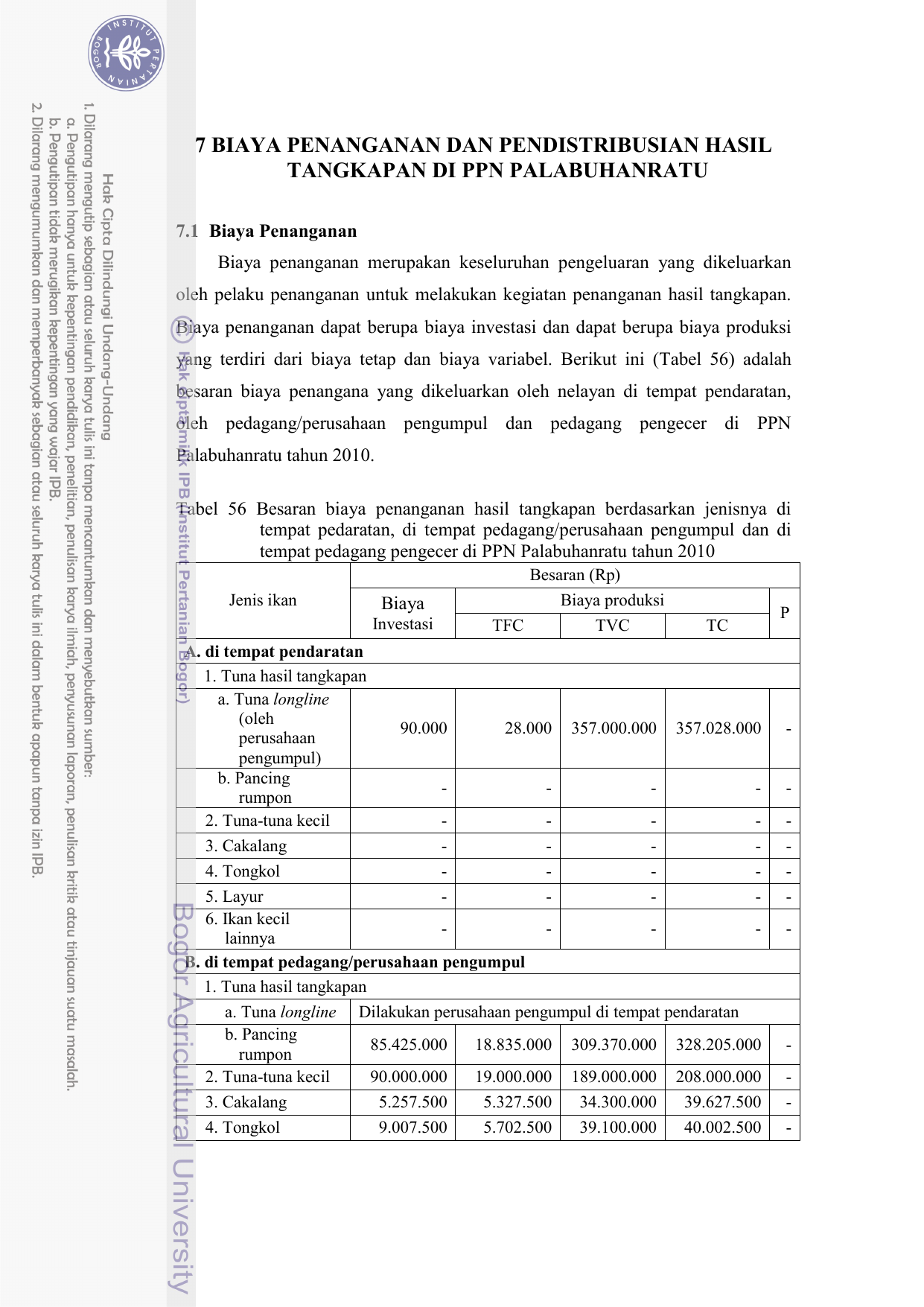 7 Biaya Penanganan Dan Pendistribusian Hasil