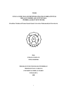 tesis upaya guru dalam meningkatkatkan kreativitas melalui model