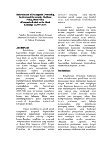 Determinants of Managerial Ownership, Institutional Ownership