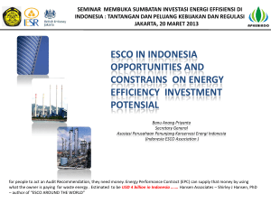 esco in indonesia opportunities and constrains on energy