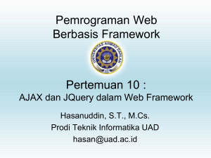Pemrograman Web Berbasis Framework Pertemuan 10 :