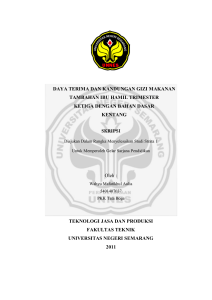 DAYA TERIMA DAN KANDUNGAN GIZI MAKANAN