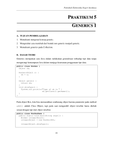 praktikum generics - Politeknik Elektronika Negeri Surabaya