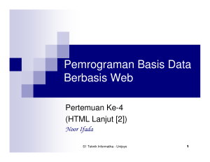 Pemrograman Basis Data Berbasis Web