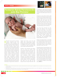 Pemberian Nutrisi Parenteral Dini pada Bayi Prematur