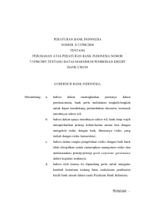 peraturan bank indonesia nomor: 8/13/pbi/2006 tentang perubahan