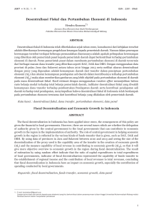Desentralisasi Fiskal dan Pertumbuhan Ekonomi di