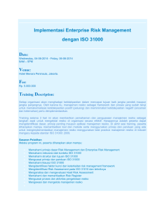 Implementasi Enterprise Risk Management dengan ISO 31000