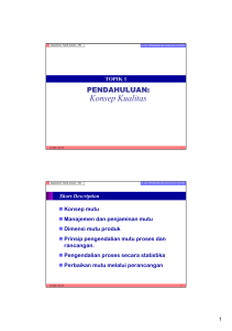 Konsep Kualitas - Continuous Improvement