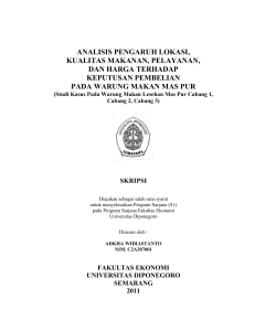 analisis pengaruh lokasi, kualitas makanan, pelayanan, dan harga