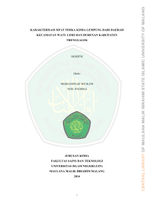 KARAKTERISASI SIFAT FISIKA KIMIA LEMPUNG DARI DAERAH