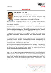 artikel biaya kualitas - Supply Chain Indonesia
