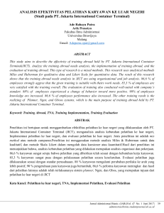 ANALISIS EFEKTIVITAS PELATIHAN KARYAWAN KE LUAR