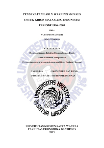 Pendekatan Early Warning Signals untuk Krisis Mata Uang Indonesia