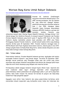 Warisan Bung Karno Untuk Rakyat Indonesia