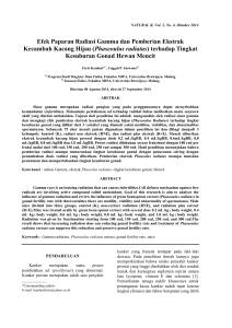 Efek Paparan Radiasi Gamma dan Pemberian Ekstrak
