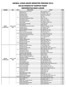 jadwal ujian akhir semester periode 0313 kelas eksekutif kampus