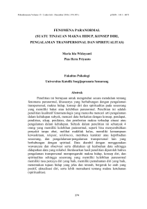 fenomena paranormal (suatu tinjauan makna hidup, konsep diri
