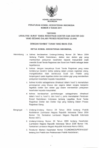 peraturan konsil kedokteran indonesia nomor 5 tahun 2011 tentang