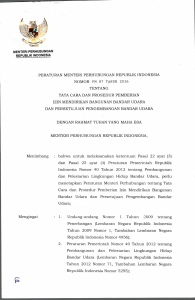 peraturan menteri perhubungan republik indonesia tentang tata