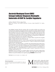 Bacterial Meningeal Score (BMS) Sebagai Indikator