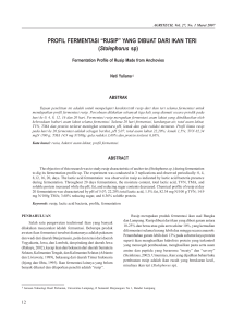 PROFIL FERMENTASI RUSIP YANG DIBUAT DARI IKAN TERI
