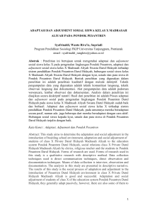 ADAPTASI DAN ADJUSMENT SOSIAL SISWA